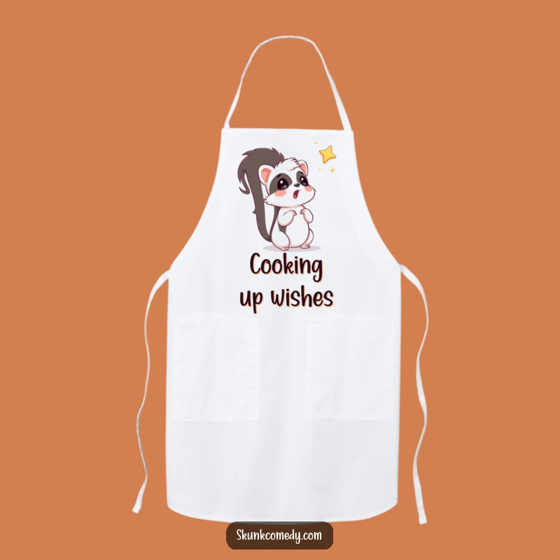 Funny Surprised Skunk Star Apron: Whimsical Chef Gift