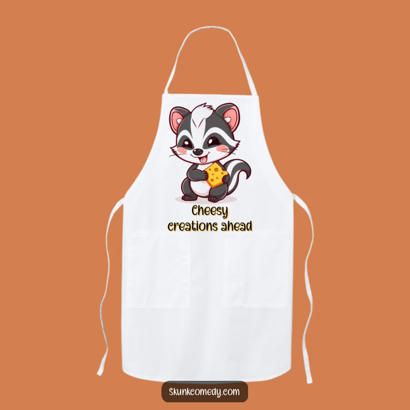 Funny Kawaii Skunk Cheese Apron - Chef's Cute & Cheesy Companion Gift