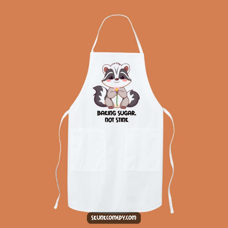 Funny Skunk Flower Apron - Chef's Sweet Kitchen Accessory Gift