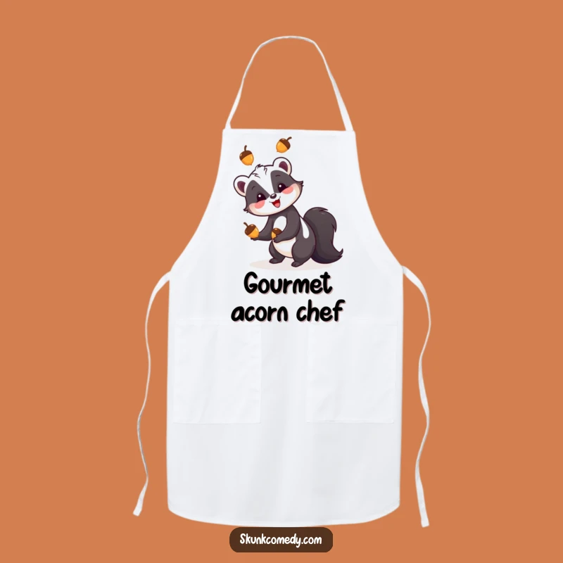 Funny Skunk Juggling Acorns Apron - Chef's Whimsical Kitchen Gift
