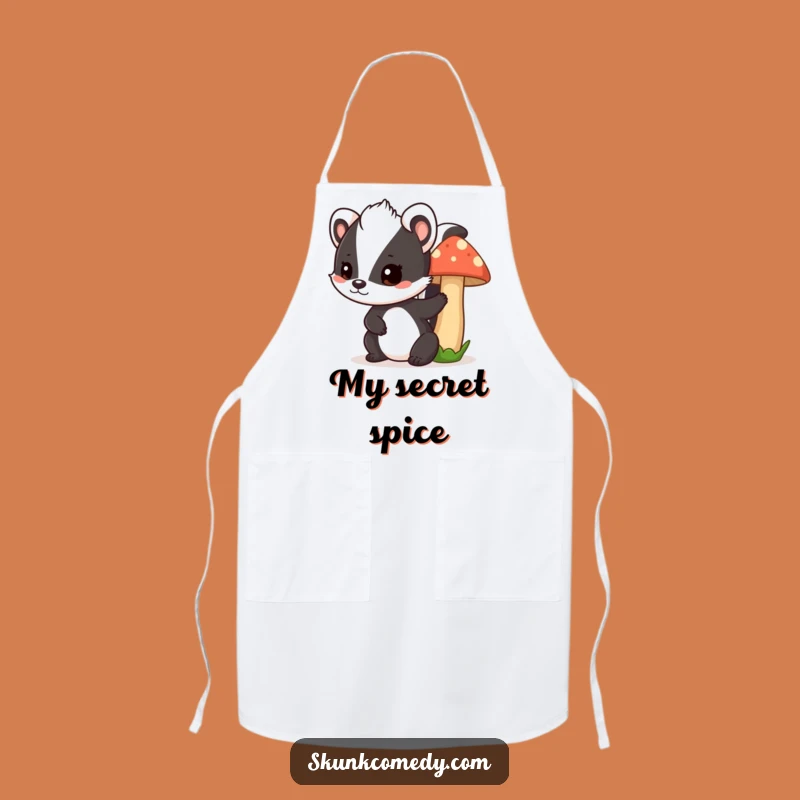 Funny Skunk Mushroom Apron: Playful Chef Wear, Hilarious Gift