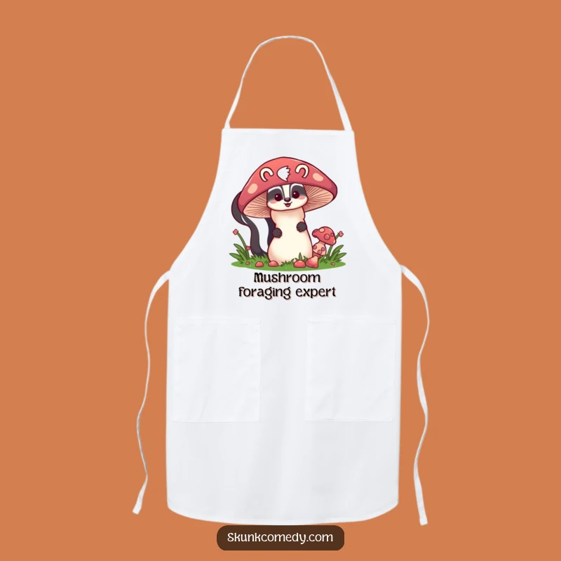 Funny Skunk Mushroom Apron - Whimsical Kitchen Accessory, Humorous Gift