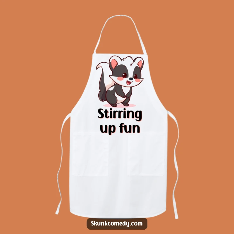 Funny Kawaii Skunk Apron - Cheerful Happy Tail Skunk Kitchen Wear for Gift