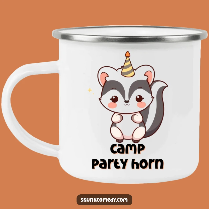 Funny Kawaii Skunk Camping Mug - Festive Party Horn Skunk Cup for Celebrations Gift