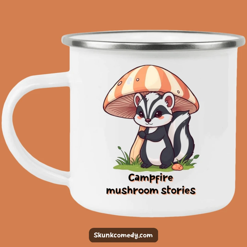 Funny Skunk Mushroom Camping Mug: Adventure With Whimsical Skunk