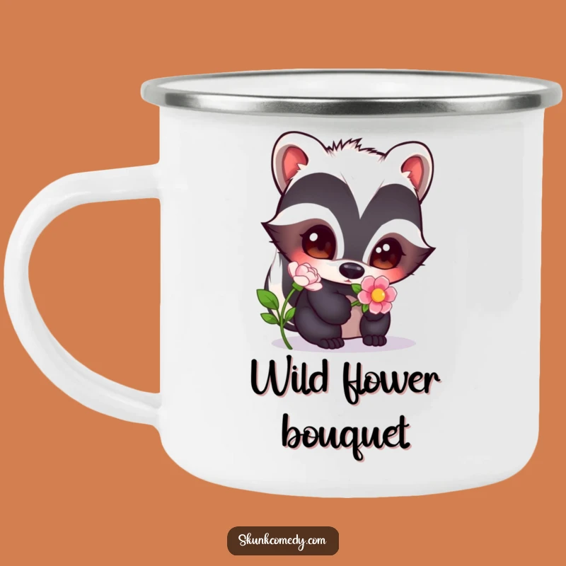 Funny Curious Skunk Camping Mug: Nature Explorer, Humorous Outdoor Gift