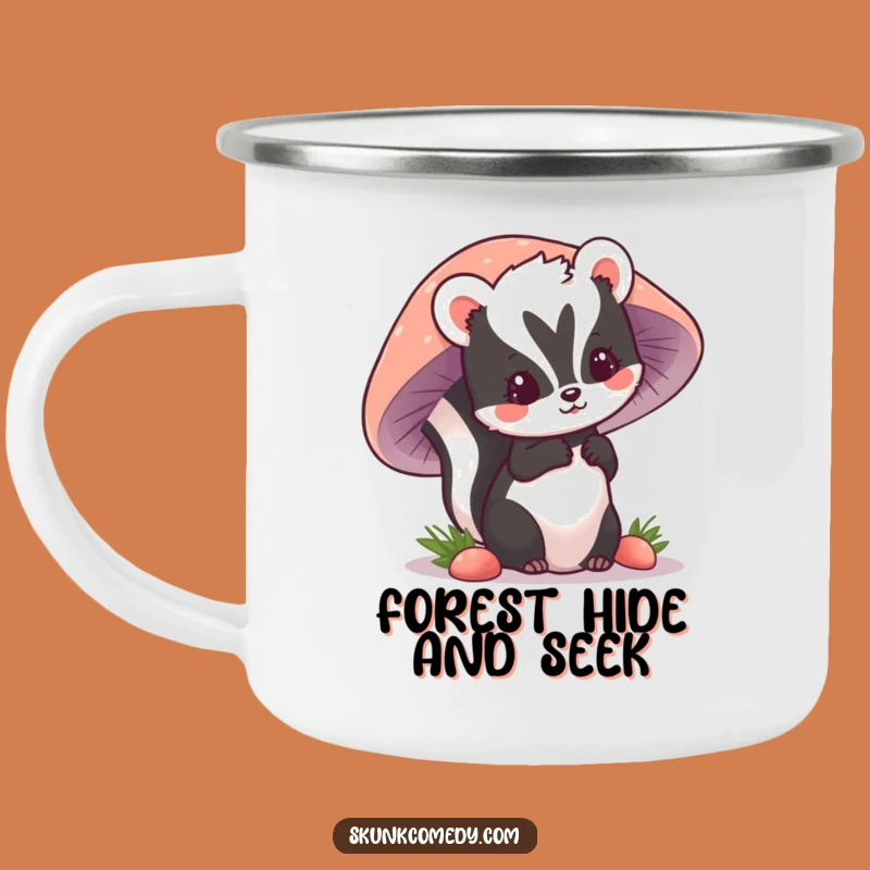 Funny Kawaii Skunk Camping Mug: Outdoor Adventure, Hilarious Skunk Gift