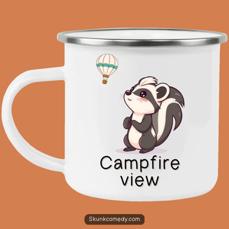 Funny Skunk Balloon Camping Mug: Sip Your Brew with Dreams Outdoors