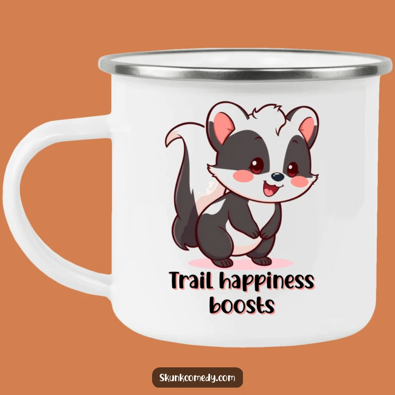 Funny Kawaii Skunk Camping Mug - Happy Tail Skunk Cup for Cheerful Adventures Gift