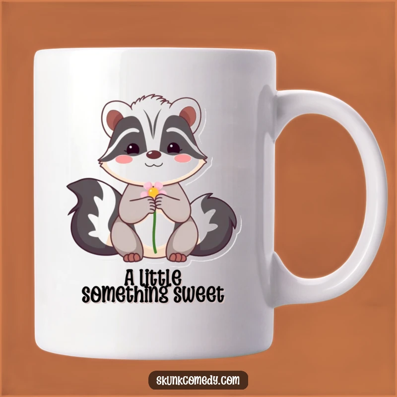 Funny Skunk Flower Mug - Sweet & Shy Pup Gift for Gentle Souls