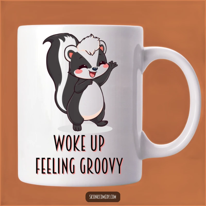 Funny Happy Skunk Dance Mug: Spread Joy with Every Sip!