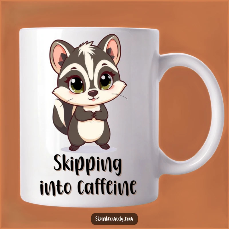 Funny Innocent Skunk Skip Mug: Adorable & Hilarious Cute Skunk Gift Idea
