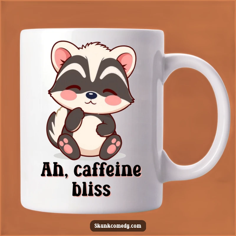 Funny Kawaii Skunk Sigh Mug - Relaxed Content Skunk Gift for Peaceful Mornings