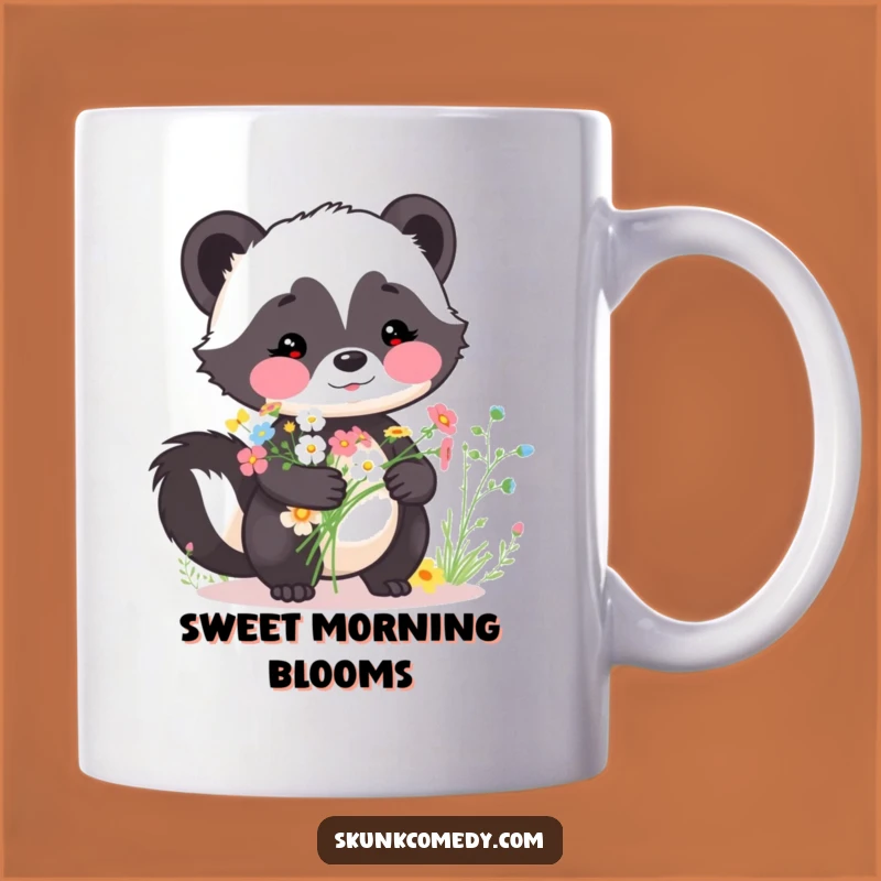 Funny Skunk Bouquet Mug - Sweet Wildflower Aroma Gift