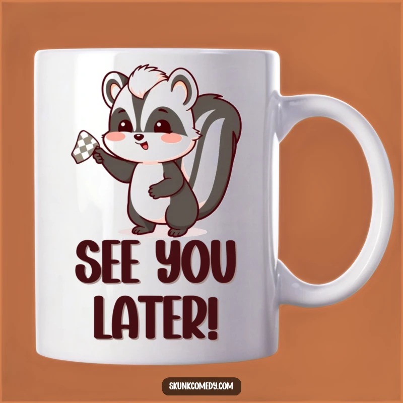 Funny Skunk Farewell Mug: A Humorous Gift for Saying Goodbye with a Smile