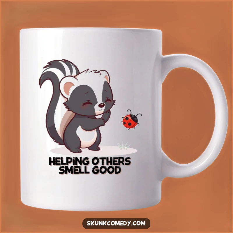 Funny Helpful Skunk Mug: Kindness in Action, A Heartwarming and Funny Gift!