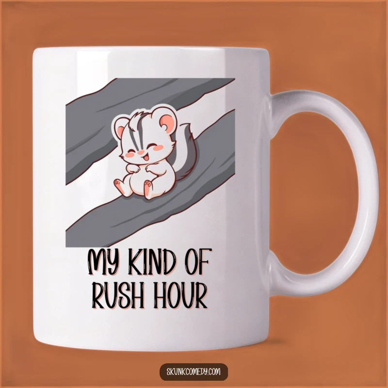 Funny Giggling Skunk Sliding Rock Mug - Hilarious Gift for Skunk Lovers