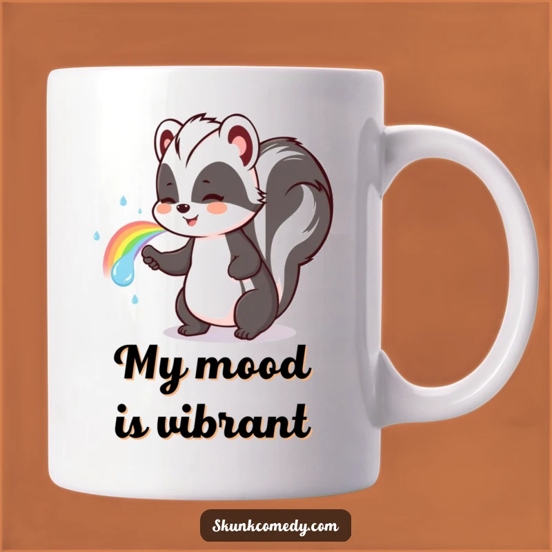 Funny Rainbow Skunk Spray Mug: Hilarious & Colorful Gift!