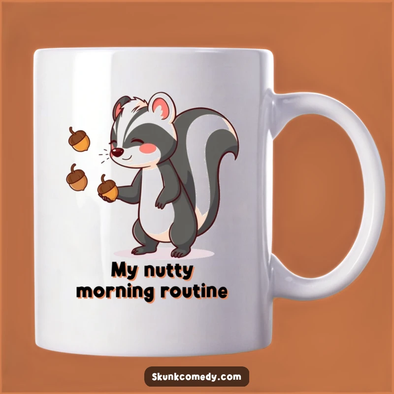 Funny Skunk Juggling Acorns Mug: A Hilarious Gift for Any Occasion