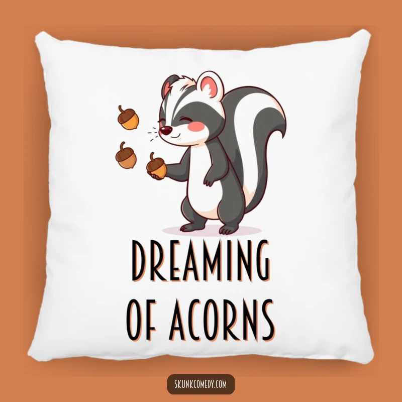 Funny Skunk Acorn Juggling Pillow: Cozy Comfort with a Comedic Twist