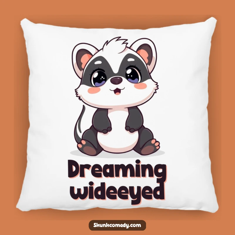 Soft Funny Kawaii Skunk Pillow: Surprised comfort, a cozy funny gift for expressive relaxation.