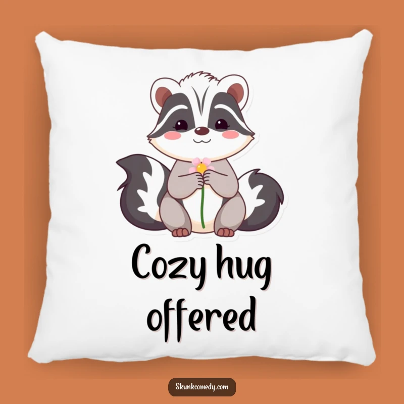 Funny Skunk Flower Pillow - Soft & Sweet Gentle Accent