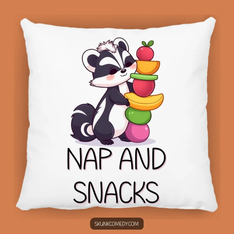Funny Skunk Fruit Pillow: Cozy Up with This Hilarious Decorative Accent