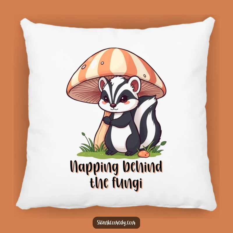 Funny Skunk Mushroom Pillow: Cozy Up With A Mysterious Skunk Hug