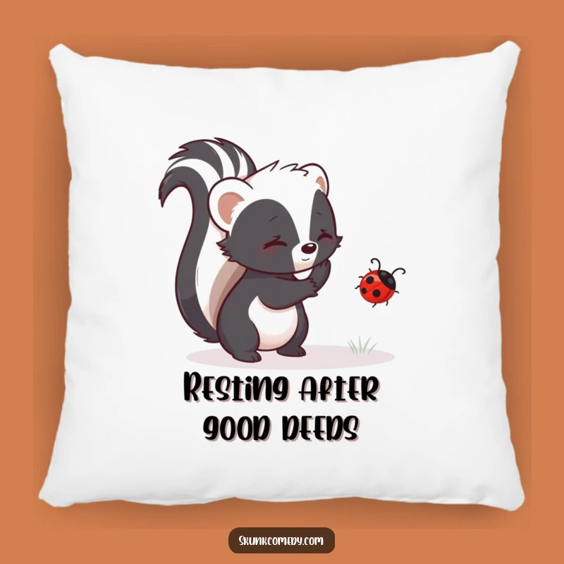 Soft Funny Helping Skunk Pillow: Cuddle Up with Compassion, A Cozy Funny Gift!