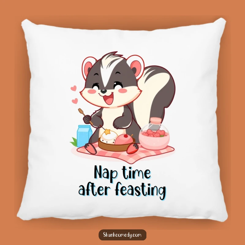 Soft Funny Skunk Picnic Pillow: Cuddle Up with Smiles, An Adorable Funny Gift Idea!