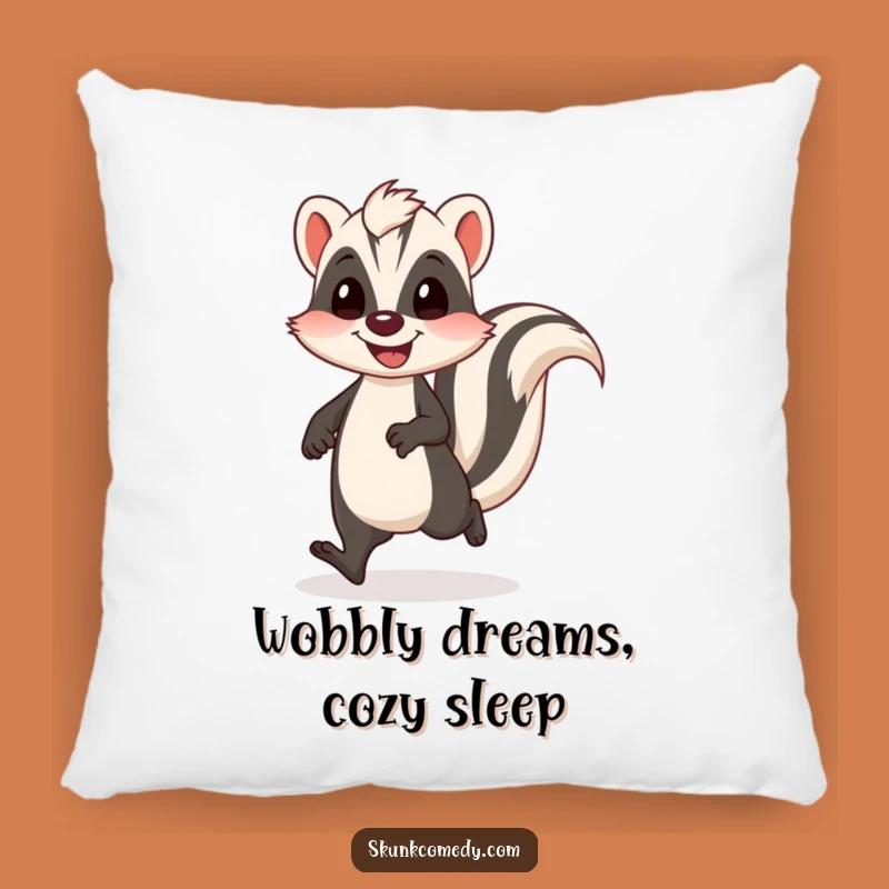 Funny Wobbly Skunk Pillow: Cozy Up With Happy Skunk Comfort