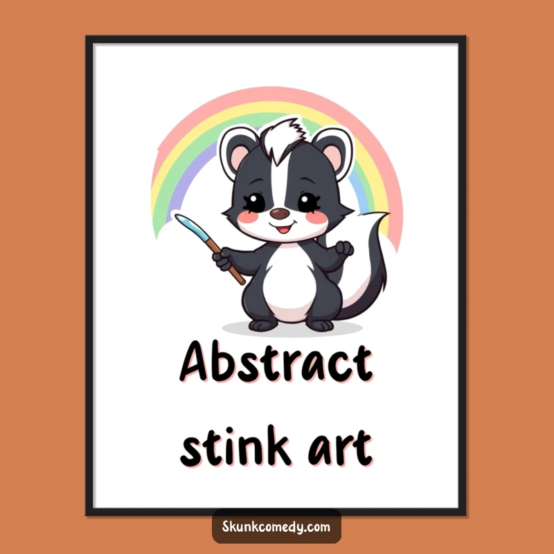 Funny Skunk Rainbow Digital Art: Hilarious and Colorful Masterpiece for Your Walls