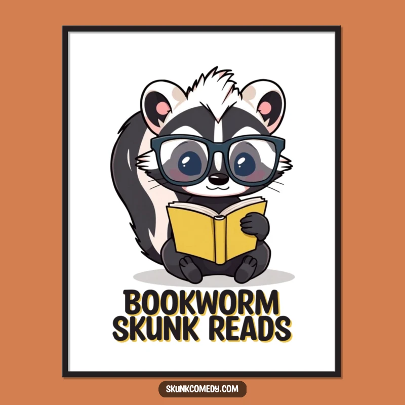 Funny Skunk Scholar Digital Print: Instant Intellectual Charm