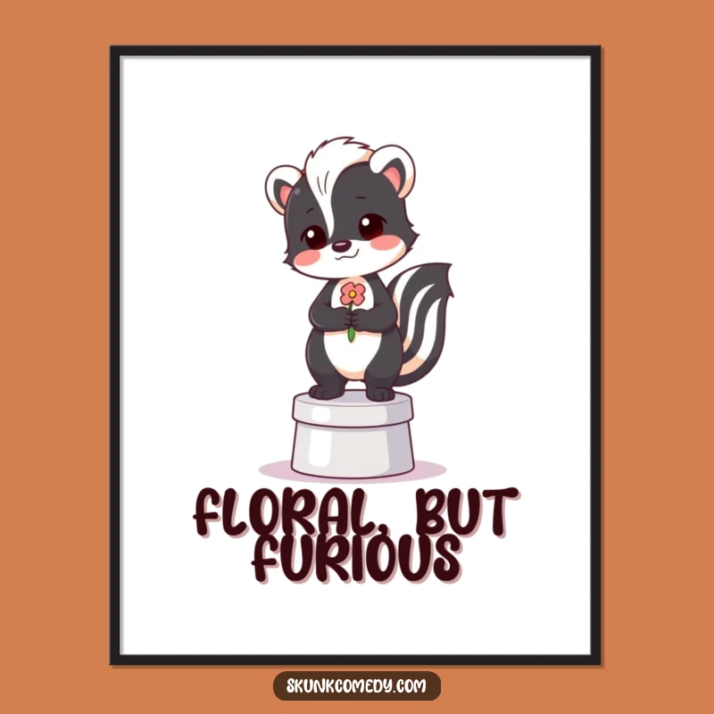 Funny Proud Skunk Digital Print - Instant Regal Decor & Hilarious Skunk Art