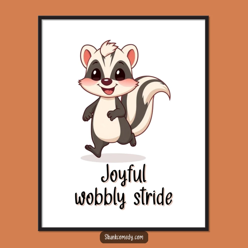 Funny Wobbly Skunk Digital Art: Instant Happy Bounce Download