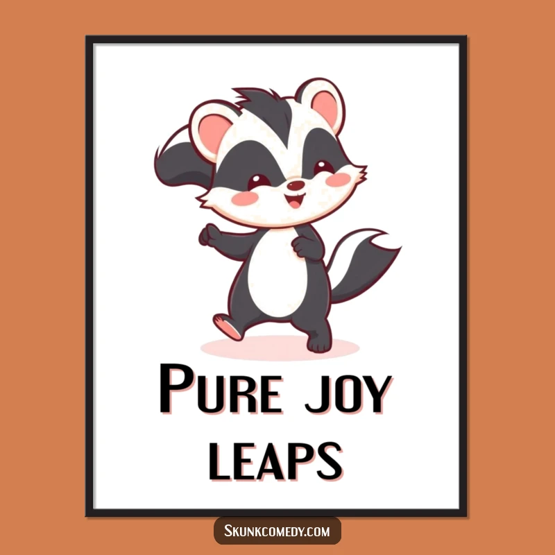 Funny Kawaii Skunk Hop Digital Art - Instant Cheer for Your Space!