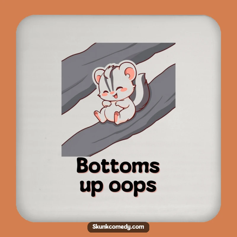 Funny Giggling Skunk Coaster - Protect Surfaces with Hilarious Skunk Art