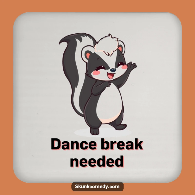Set of Funny Skunk Dance Coasters: Protect Tables with Joy!