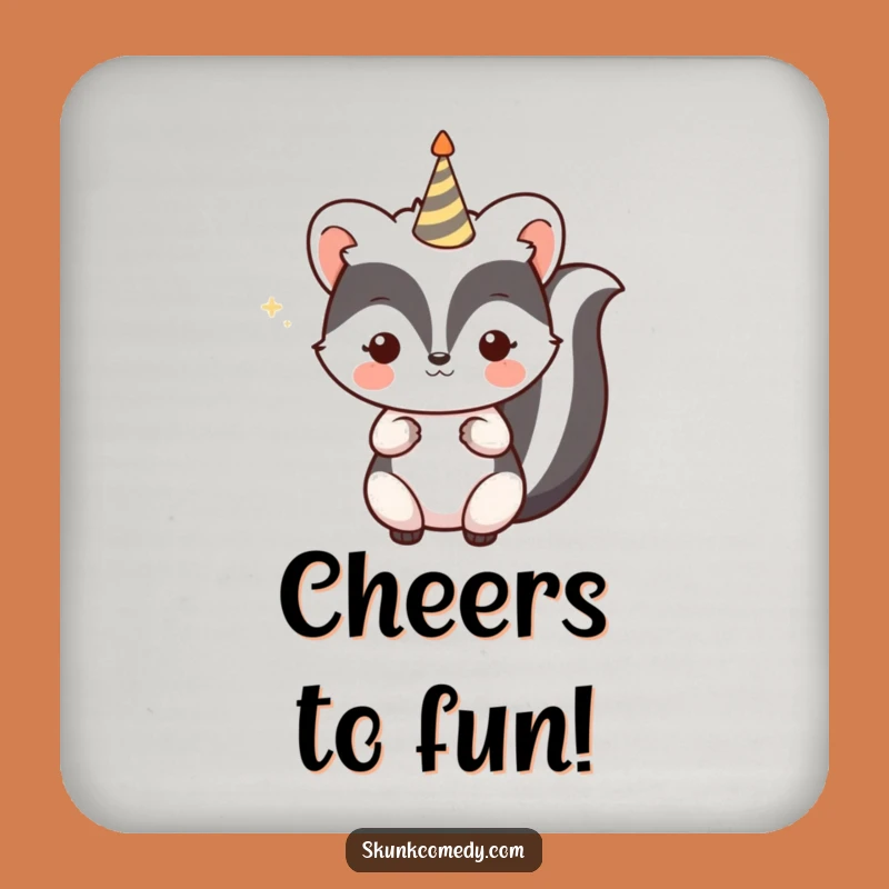 Funny Kawaii Skunk Coaster - Festive Party Horn Skunk Drink Protector Gift