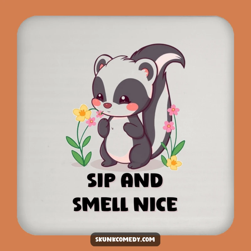 Funny Kawaii Skunk Drink Coaster: Cute Protection Gift
