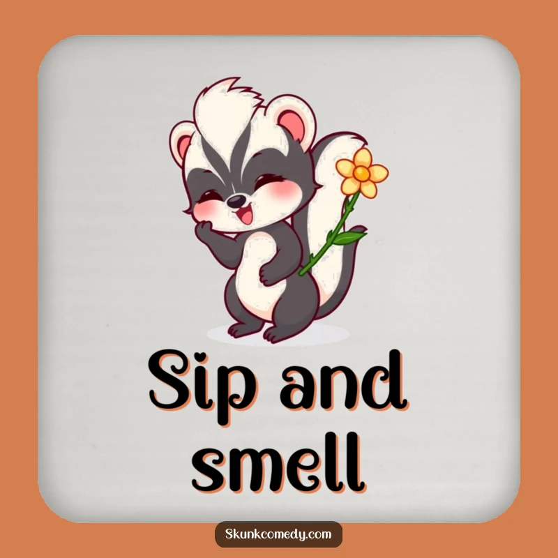 Funny Skunk Flower Coaster: Protect Your Surfaces with Whimsical Charm