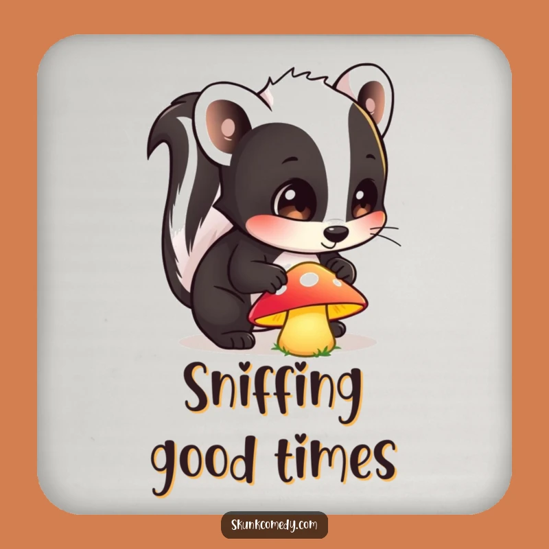 Funny Skunk Mushroom Coasters: Forest Protection, Hilarious Home Decor Gift