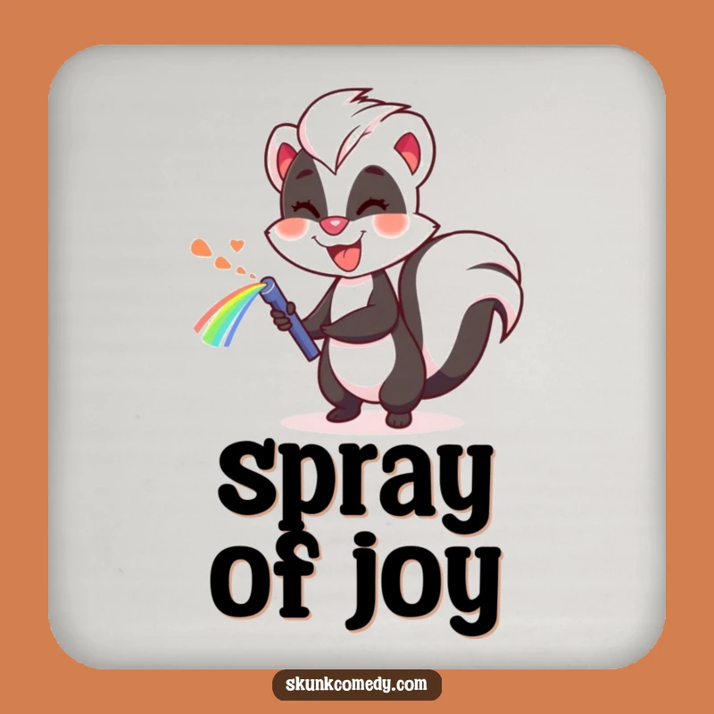 Funny Skunk Rainbow Coaster Set: Protect Surfaces with Hilarious Art!