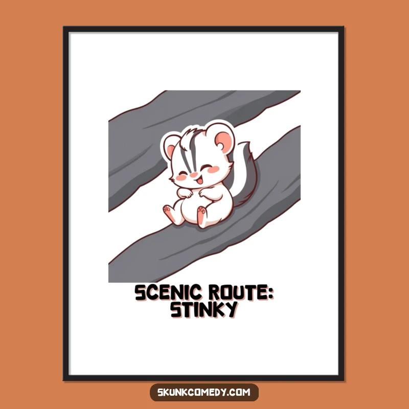 Funny Giggling Skunk Poster - Joyful Wall Art & Hilarious Skunk Gift