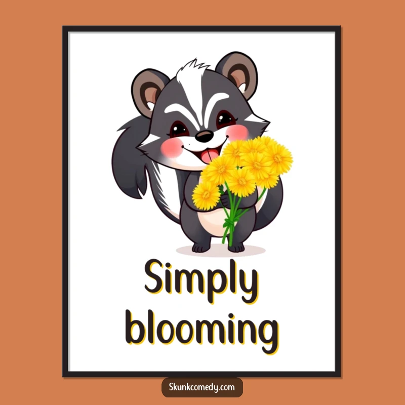 Funny Skunk Dandelion Poster: Cheerful Art for a Happy Home