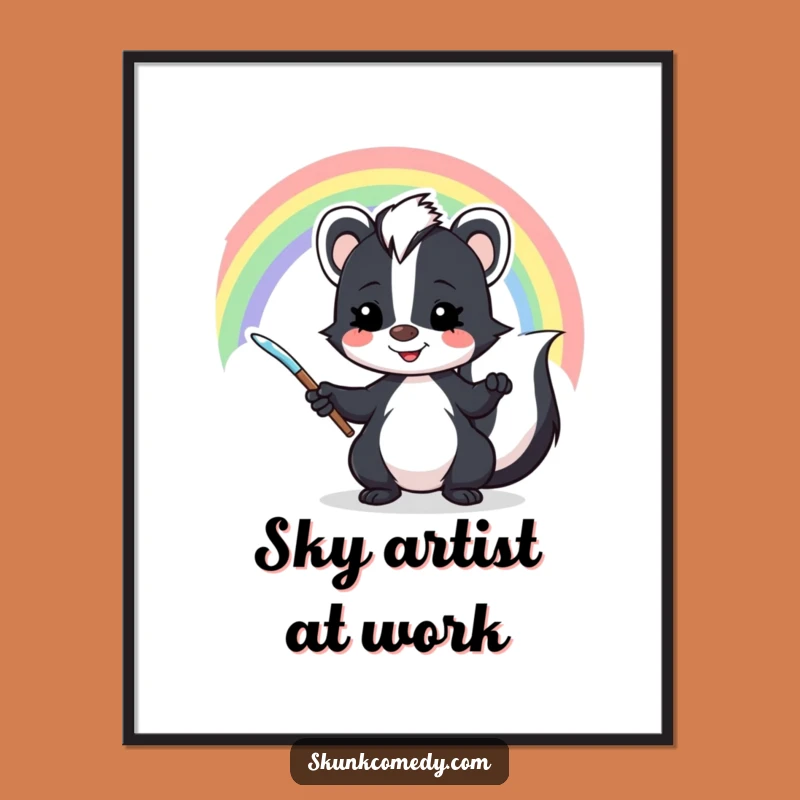 Funny Skunk Rainbow Art Poster: Bring Hilarious and Colorful Vibes to Any Room