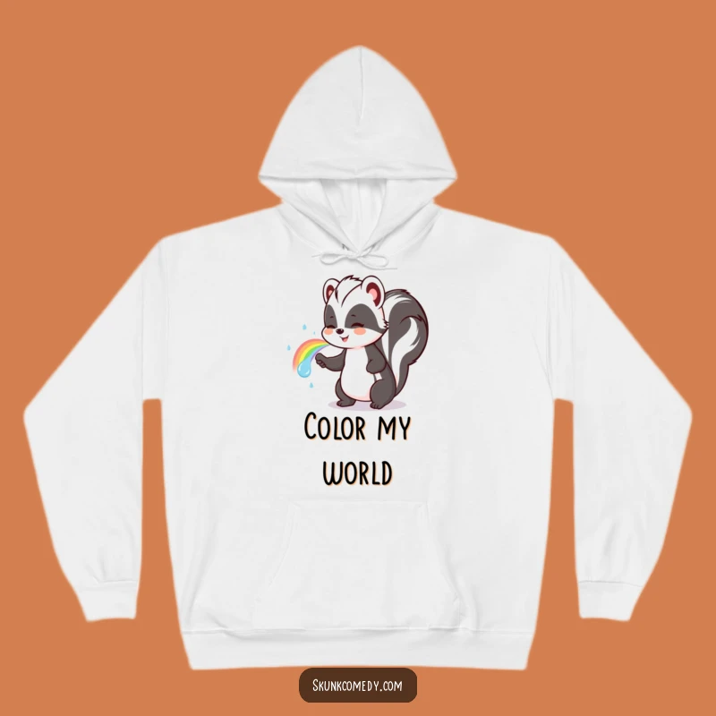 Cozy Funny Rainbow Skunk Hoodie: Warmth & Whimsy!