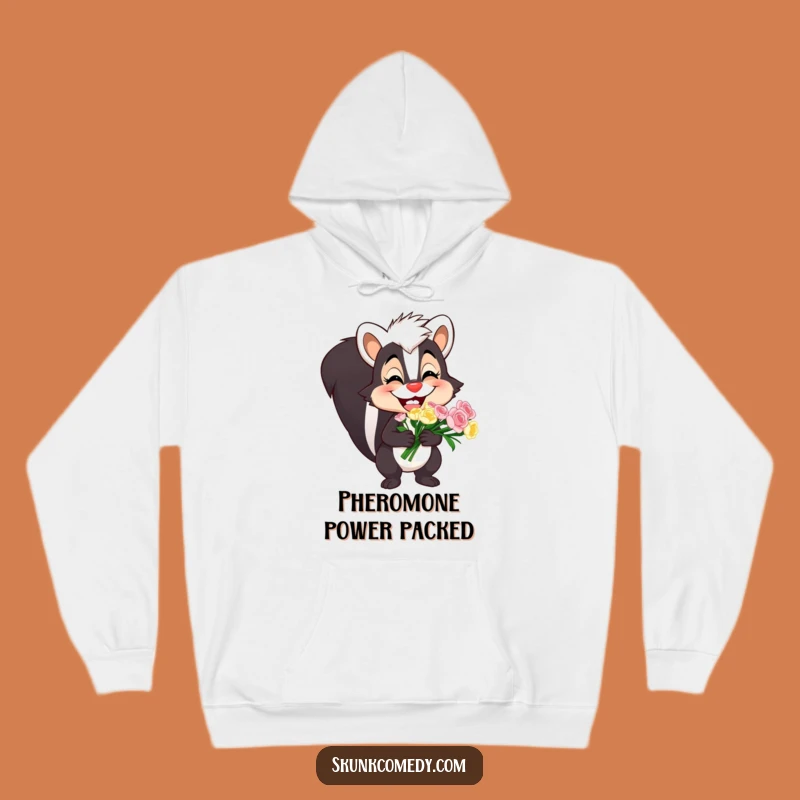 Funny Skunk Hoodie: Cozy Goofy Grin Bouquet Design, Your New Favorite Funny Gift