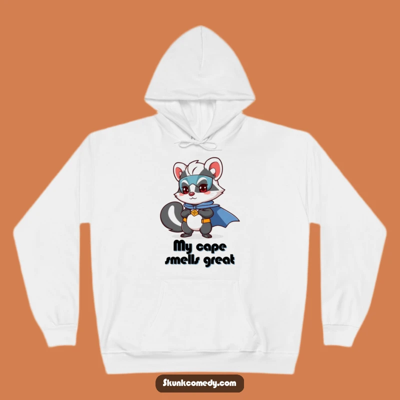 Funny Skunk Superhero Hoodie: Stay Cozy and Mighty with Skunk Heroism