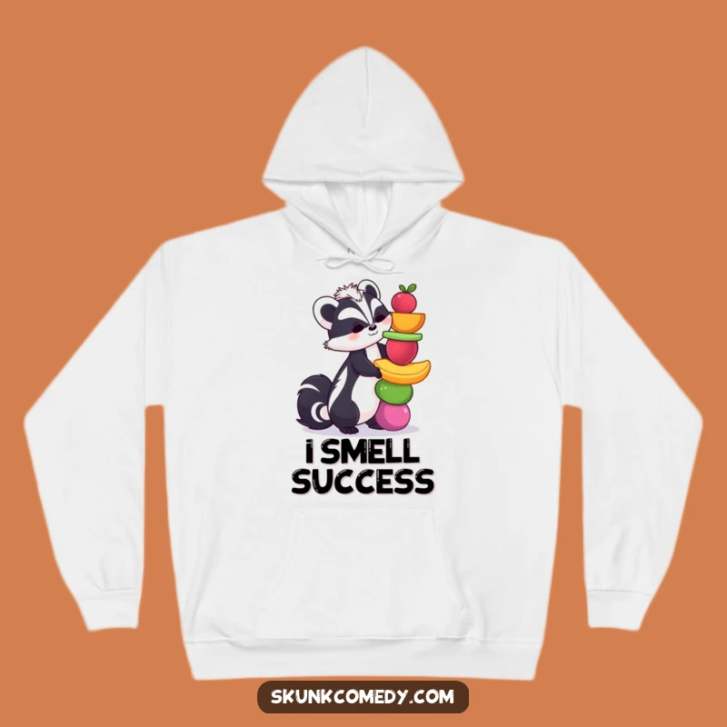 Cozy Funny Skunk Fruit Tower Hoodie: Stay Warm with This Hilarious Gift Idea